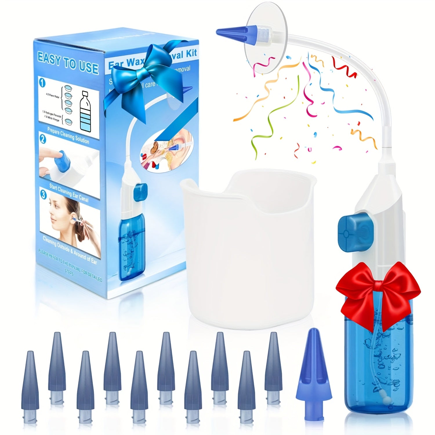 Electric Ear Wax Removal Kit – Professional Ear Cleaner with Waste Tank, 3 Pressure Modes, LED Display, 2000mAh USB-C Rechargeable, Wastewater Recovery, Safe for Family Use | ShopVora CA