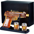 Father's Day Mother's Day Gifts, Whiskey Decanter & 2 Shot Glass, Unique Birthday Gift Ideas, Anniversary Gift for Him, Husband, Cool Pistol Holder Dispenser for Liquor Bar