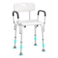 VEVOR Shower Chair, Adjustable Height Shower Stool, Shower Seat for Inside Shower or Tub, Non-Slip Bench Bathtub Stool Seat for Elderly Disabled Handicap, 350 LBS/ 500 LBS Capacity, No handrails/With handrails