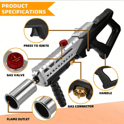 Propane Torch Gun with Adjustable Flame – High-Power Blow Torch for BBQ, Fire Pit, Campfire Starter, Weed Burning & Culinary Use | Lightweight Rifle-Style Design, Fun Outdoor Gift (Tank Not Included)