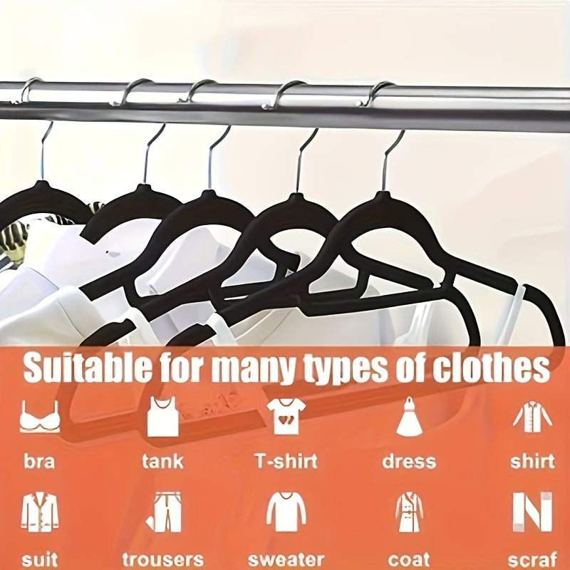 20/50pcs Velvet Hangers With 360° Rotating Hooks | Non-Slip Felt Coated, Space-Saving Organizer For Coats, Pants, Suits, Heavy-Duty Home Wardrobe Storage Solution