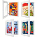 [4-Pack] Kids Art Frames, 8.5x11 Front Opening Kids Artwork Frames Changeable, White Artwork Display Storage Frame for Wall, Holds 130pcs, for 3D Picture, Crafts, Hanging Art, Portfolio; Kids Christmas Gifts, Stocking Stuffers