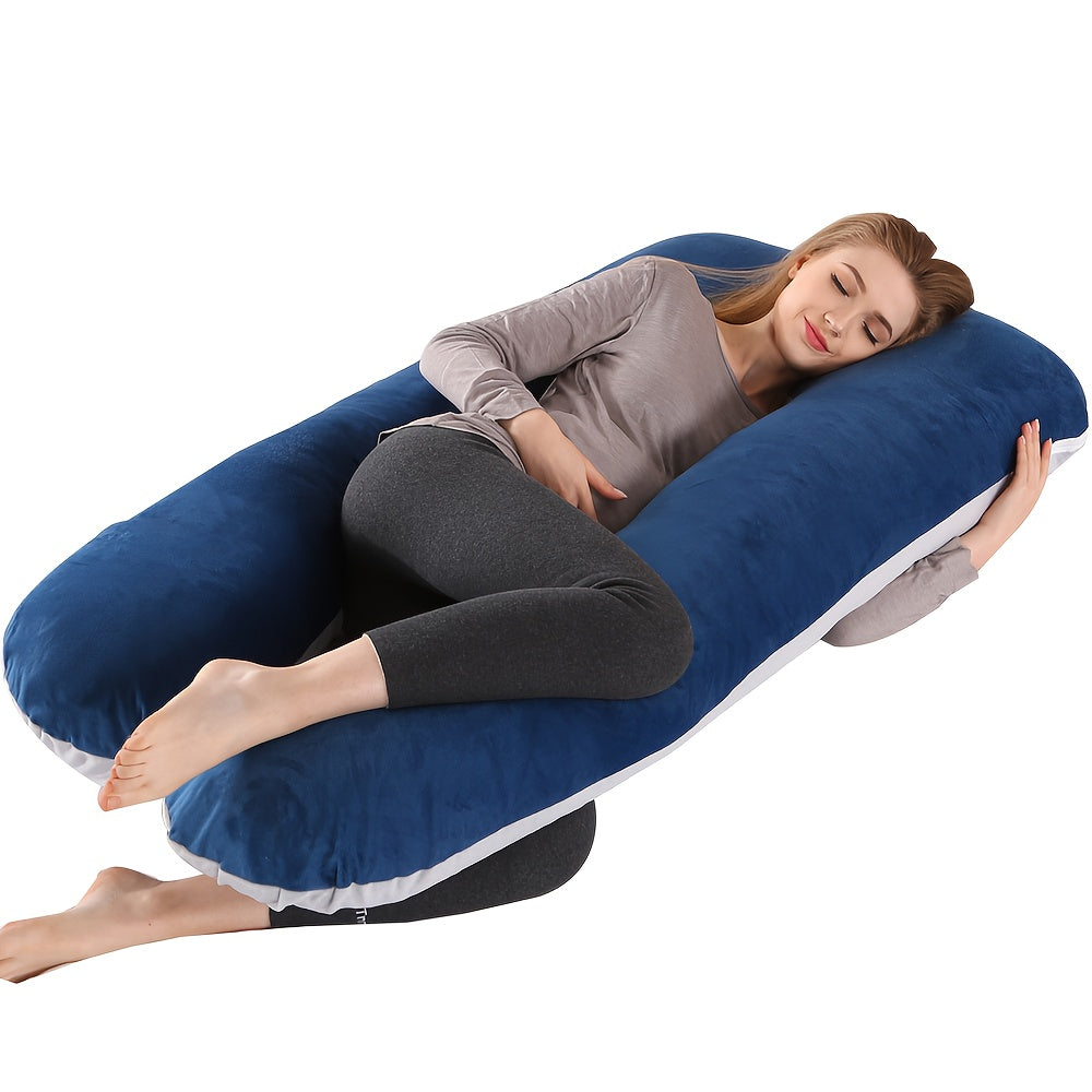 Chilling Home Pregnancy Pillows - U Shaped Maternity Pillow for Pregnant Women with Velvet Removable Cover, Easy to Clean - 47 Inch Pregnancy Pillows for Sleeping - Body Pillows for Adults Full Support, Fully Enclosed, Multiple Usage Methods