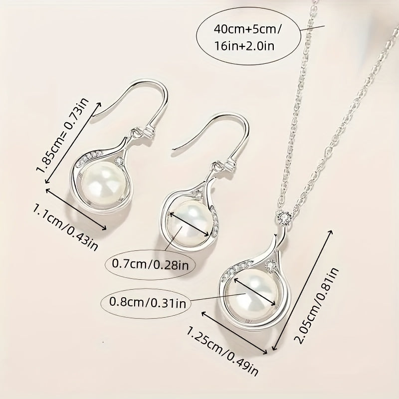 S925 Silver Earrings for Women Featuring Natural Freshwater Pearls, with Ear Hooks. A Sophisticated Necklace Perfect for a High-End Look, Ideal As a Proposal Gift for a Girlfriend, Or a Surprise for Engagements, Weddings