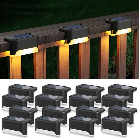 16pcs Solar Garden Wall Washing Lights, with Warm And White Light Options. Placed In Courtyards, Villas, Stairwells, Suitable Places