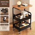 1pc Three-Layer Rolling Cart with Desktop, Metal Tools, And Storage Snack Rack, Durable Carbon Steel Frame, Ideal Storage Rack, Portable Wheels, Perfect for Home Or Office Use, Rolling Storage Cart