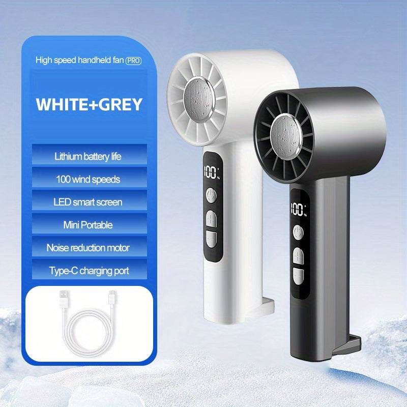 USB Rechargeable Handheld Fan 2pcs – Portable Mini Desktop Fan 1-100 Speed Adjustable, 1800mAh Battery, Power Display, Lightweight 180g for Summer Camping Travel – ShopVora CA