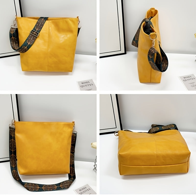 1pc Bohemian Geometric Strap Hobo Bag, Large Capacity Ethnic Crossbody Bag, Women'S Retro Style Shoulder Bag for Best Birthday Gifts, Christmas And Valentine'S Day Gifts