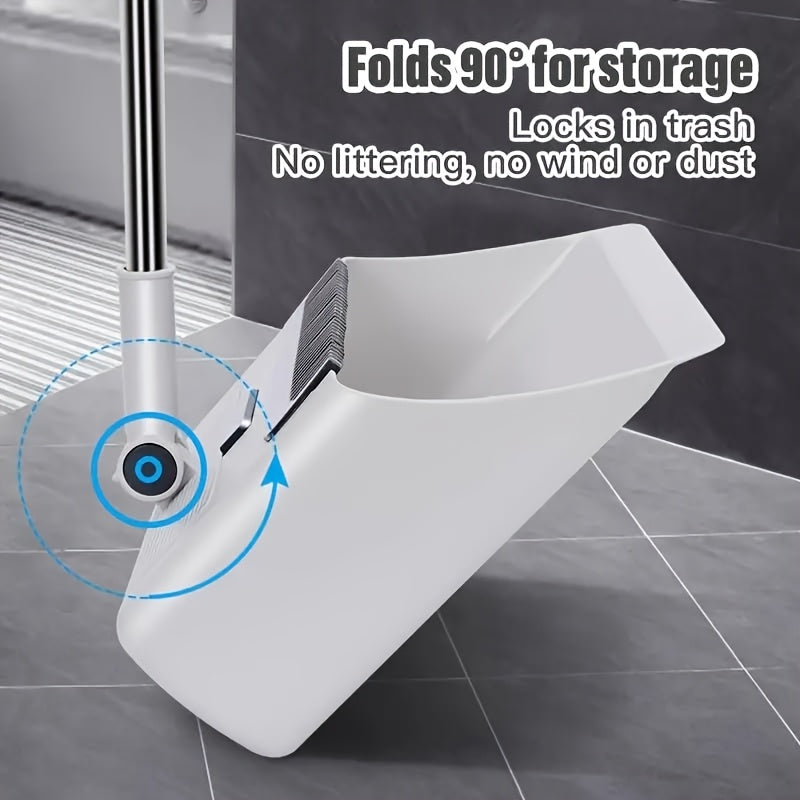 3-in-1 Folding Broom, Dustpan & Floor Brush Set Soft Bristles for Hair-Free, Efficient Cleaning Long Handle for Flexible, Effortless Use Versatile for Home, Office & Dorm Settings Compact Storage Cleaning Essential