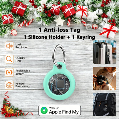 AirTag Holder with Keyring & Silicone Case – 1/2/3/4/6 Pack Item Finder Tracker, Works with Apple Find My, 1-Year Battery, Anti-Loss for Keys Luggage Wallet – White, Black, Pink & Green