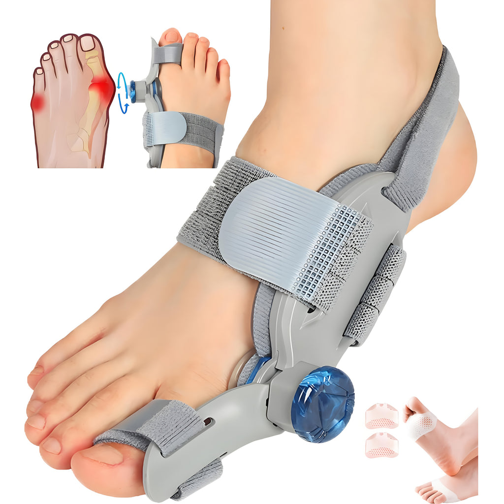 Bunion Corrector for Men & Women – Adjustable Knob Double Toe Straightener with Anti-Slip Heel Strap, Big Toe Separator for Foot Pain Relief & Comfort Support, Fits Left & Right Feet | ShopVora CA