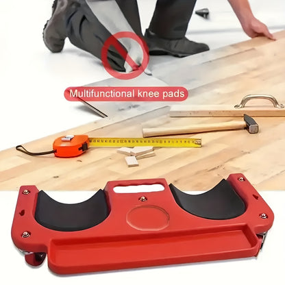 Rolling Knee Pad Platform with Wheels and Built-In Tool Tray, ABS Cushioned Kneeling Pad for Carpenters Flooring Machine Workers Car Repairs, Multi-Function Work Knee Roller