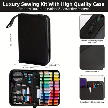 Sewing Kit 100 Pieces with 24 Colour Threads - Complete Needle & Thread Kit for Emergency Repairs, Small Fixes & Travel, Mini Portable Sewing Supplies Set for Home, Dorm & On-the-Go