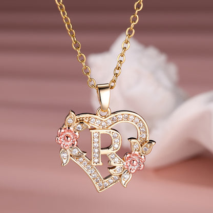 S925 Sterling Silver Heart Pendant Initial Letter Necklace for Women – Moissanite Sparkling, Personalized A-Z Name Jewelry, Birthday & Holiday Gift