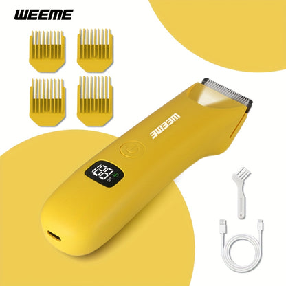 WEEME Precision LED Bikini & Body Trimmer for Men & Women – Painless Hair Removal, USB Rechargeable, LCD Display, Skin-Friendly Epilator, Father's Day Gift