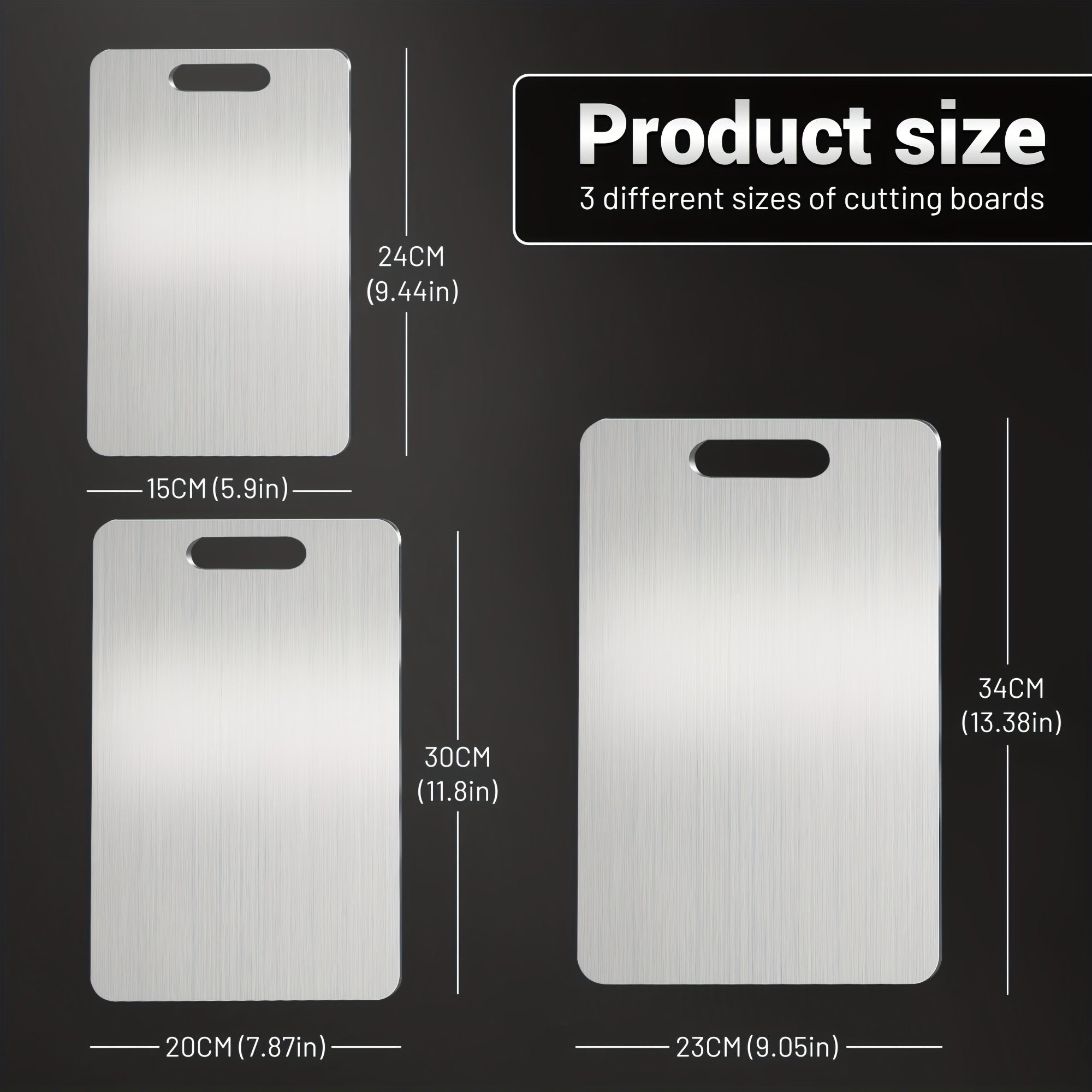 3/4pcs High-Quality Titanium Steel Cutting Board - Dual-Sided Food-Grade Stainless Steel, Smooth Surface for Kitchen & Dining Use, Perfect for Holidays Like Christmas, Halloween, Easter, Thanksgiving, Best for Christmas