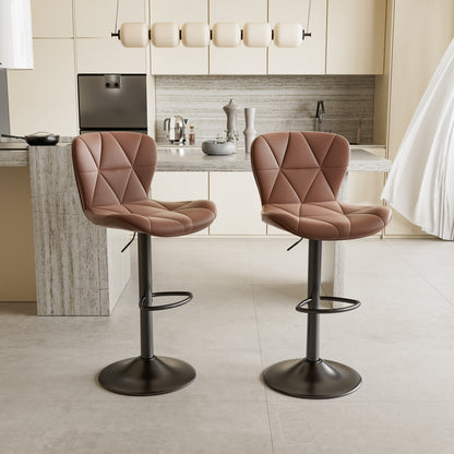 Adjustable Swivel Bar Stools Set of 2 or 3 Modern Faux Leather with Back Support Counter Height Kitchen Island Stools - Canada