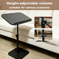 1pc Adjustable Height Computer Workstation Side Table - Fashionable Metal Frame with Wooden Top, Suitable for Living Room, Bedside, Corner Coffee Table, Multi-Functional Tray, Mobile C-Shaped Home Office Desk - Lift Table for Reception Room, RV
