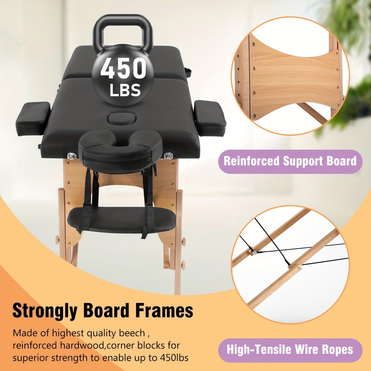 Portable Massage Table Designed for Therapy, Measuring 73 Inches, with Adjustable Height And a Two-Fold Design, Suitable for Salon Use And Featuring a Face Cradle