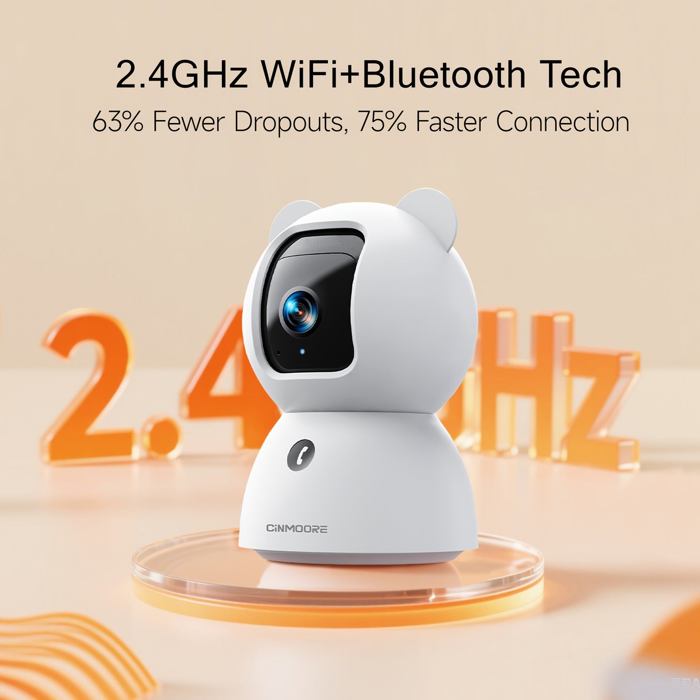 2.5K Indoor Security Camera WiFi Pan Tilt, AI Person Pet Baby Cry Detection, No Subscription, Color Night Vision, 2-Way Audio, SD & Cloud Storage – Home Security Camera