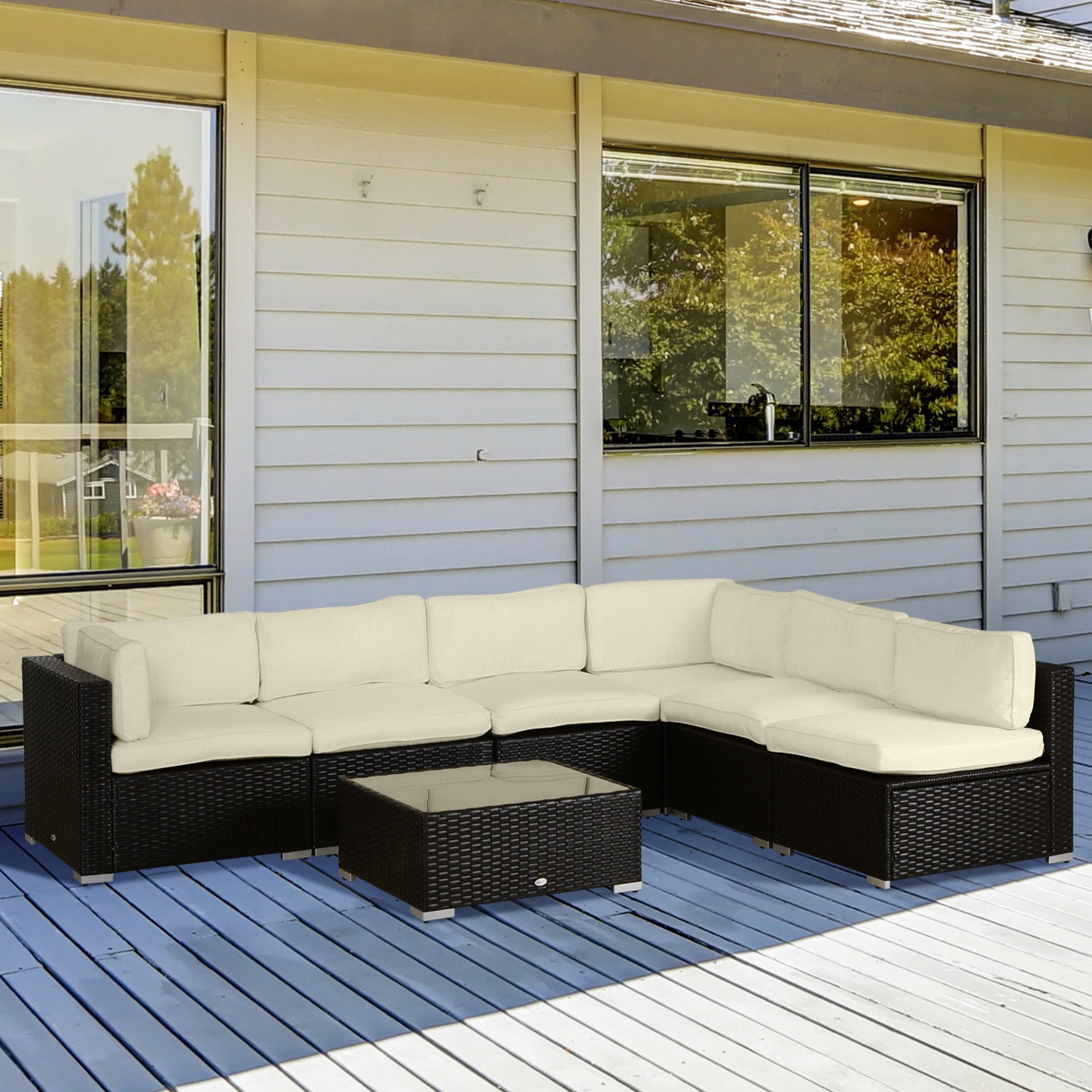 Outdoor Cushion Covers 14 Pcs Replacement for Rattan Sofa Set Polyester Waterproof Dustproof Machine Washable Zipper Closure Navy Blue - Patio Garden Furniture Covers, Canada