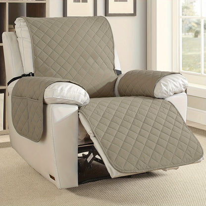 Recliner Chair Cover Non-Slip Sofa Protector with Pocket & Drawstring, Machine Washable Pet-Friendly Slipcover for Armchair to 4-Seater Sectional – 12 Colors