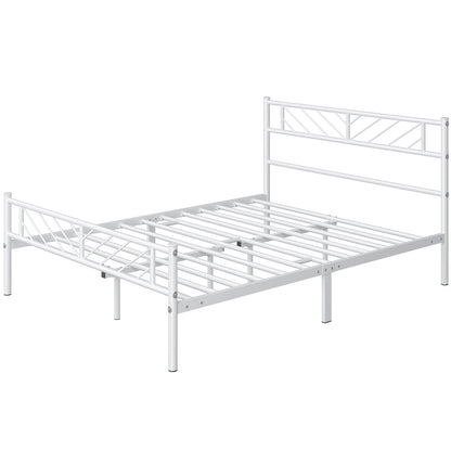 Metal Platform Bed Frame Twin Full Queen with Arrow Headboard Footboard No Box Spring Needed Underbed Storage - ALDEN DESIGN Minimalist Bed, White Black, Canada