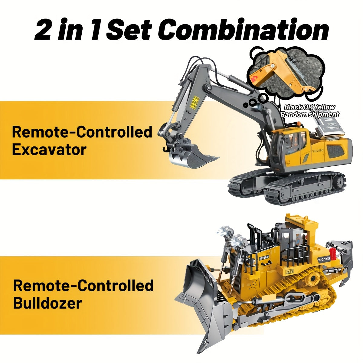 2pcs/3pcs/4pcs Set Remote Control Engineering Vehicle Set, 2.4G High-Tech 11-Channel Remote Control Excavator Dump Truck Bulldozer Alloy Plastic Engineering Vehicle Remote Control Construction Toy Car