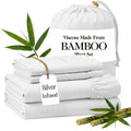 Silver Infused Bamboo Sheets, Luxury 3/4pcs Cooling Sheets, Ultra Soft Bed Set, Deep 17" Pockets, Durable Double Stitching, Soft, Wrinkle Free & Comfy, Easily Fits Extra Deep Mattresses, Pillowcases, Flat Sheet And Fitted Sheet