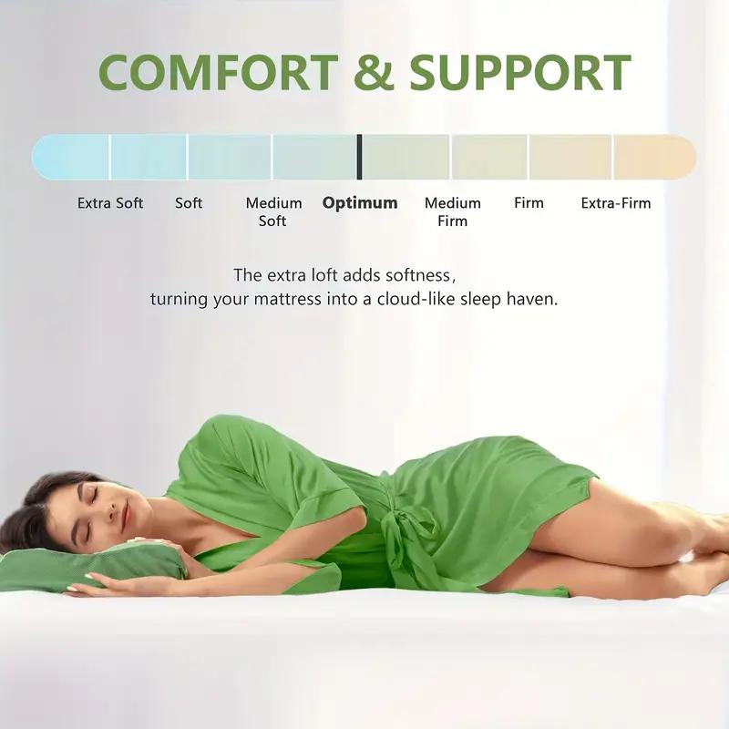 Bamboo Extra Support Mattress Topper- Quilted Fitted Mattress Pad Pillow Top Mattress Cover with Deep Pocket Up to 21 Inches 1000GSM Or 1500GSM Mattress Pad