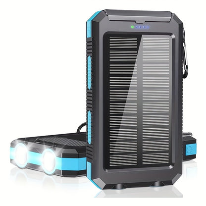 Solar Power Bank 10000mAh with LED Flashlight & Compass Dual USB + USB-C Outdoor Camping Emergency Backup Battery Compatible with iPhone Samsung iPad - Canada