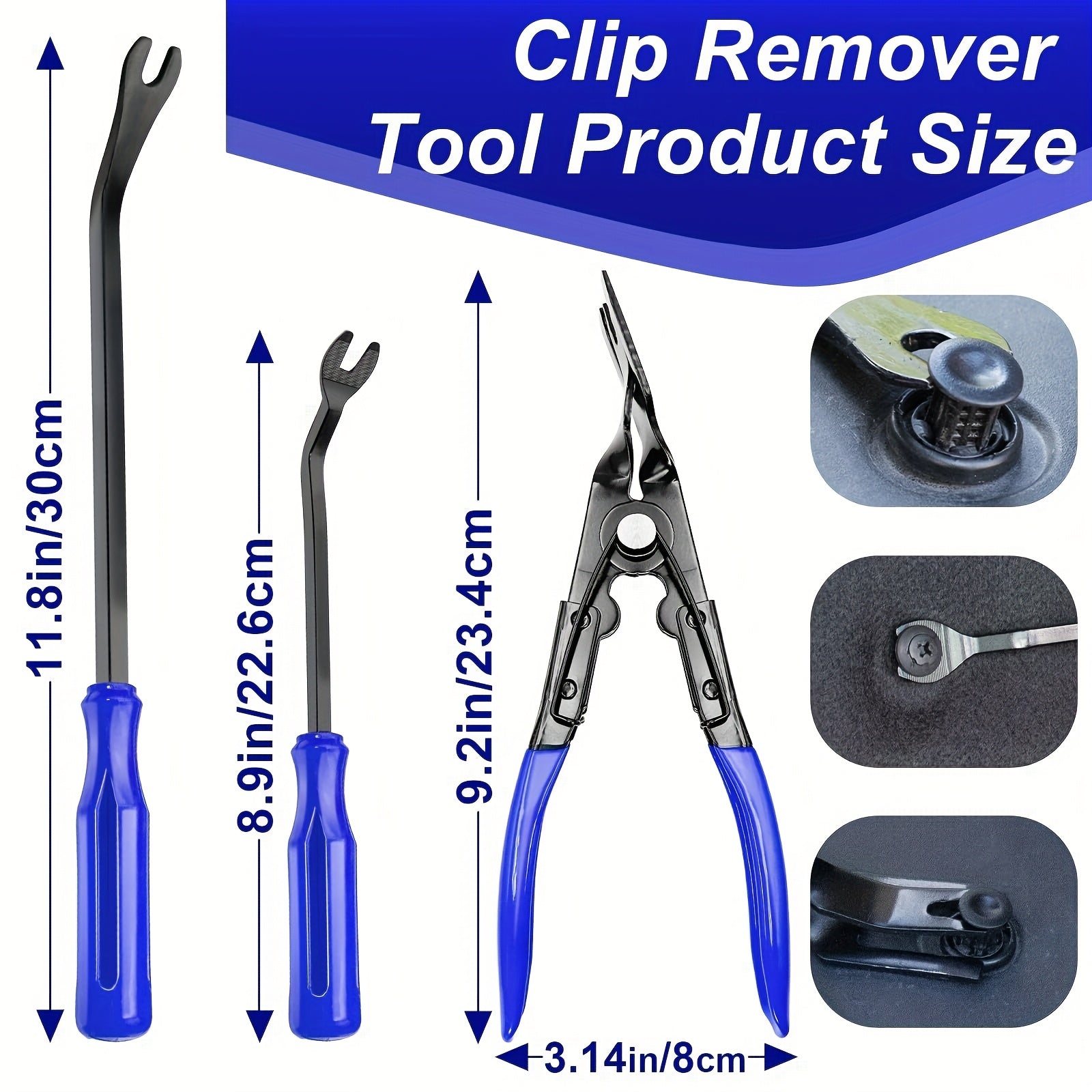 [Auto Clamp Pry Kit] 238pcs Trim Removal Tool, Fastener Remover Plastic Pry Tool Kit, Adhesive Cable Clips Auto Push Pin Bumper Retainer Clip Set with Storage Bag for Panel, Radio, Stereo, Audio, Dash, Window