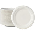 MTC 100-Pack 9 Inch Disposable Plates Round Paper Plates 100%Heavy Duty Sugarcane Fibers Plates 9" Plate for Daily Meals, Party, BBQ