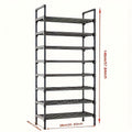8-Layer Shoe Rack Black Large Capacity Freestanding Organizer for Entryway Hallway Bedroom Living Room - Easy Assembly Stackable Storage Shelf, Canada