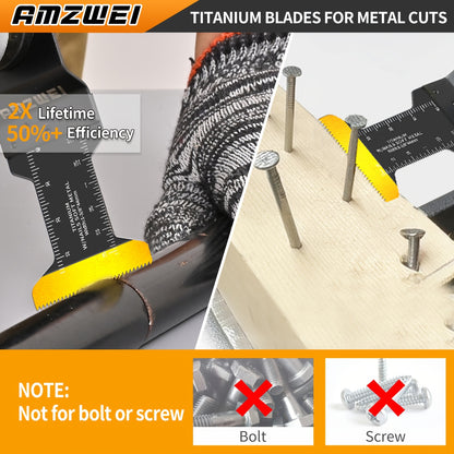 100-Piece Oscillating Saw Blades Set, Titanium & HCS Multi Tool Blades for Metal, Wood & Plastic Cutting, Curved Edge Universal Oscillating Tool Blade Kit