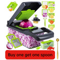16pcs Set, Multifunctional Vegetable Cutter with Box, Household Kitchen Potato Slicer, Eraser, Cutter, Cucumber Grater, Kitchen Utensil