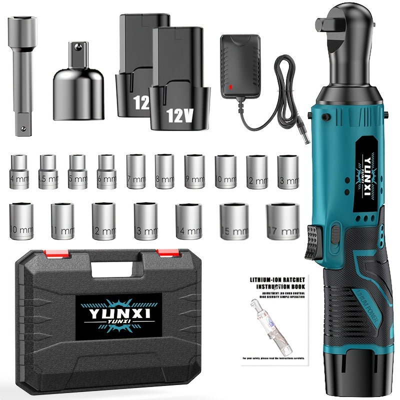 2026 New Year'S Rechargeable Electric Wrench, Nut Removal Car Repair Tool, Right Angle Wrench, Power Tool, AVN Ratchet Wrench, Cordless Electric Wrench, Household Tool, Rechargeable Lithium Battery, Excellent New Year Gift