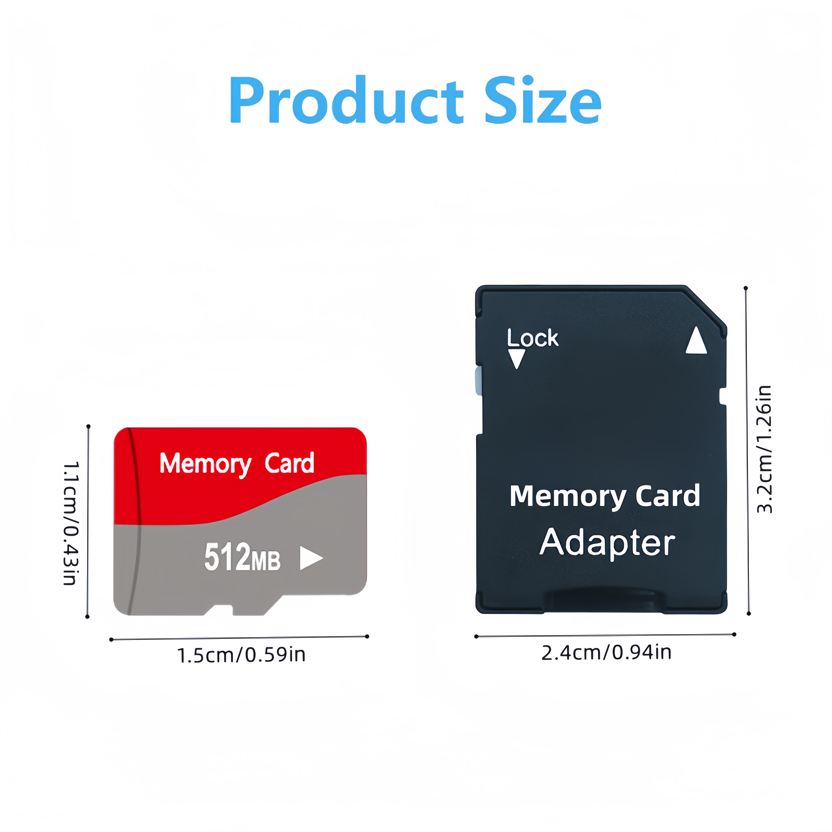 [10-Pack] TF Cards 128MB/256MB/512MB Flash Memory Cards High-Speed Transfer for Tablets, Smartphones, Dash Cameras, Cameras Includes 2 Adapters