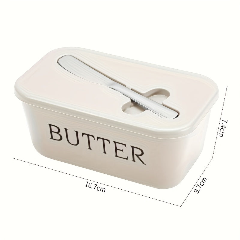 Premium Food Grade PP Butter Dish with Knife - Large, Durable, And Easy-to-Clean Butter Keeper for Countertop - Perfect for Home Use, Freshness Keeper | Sleek Design | Durable