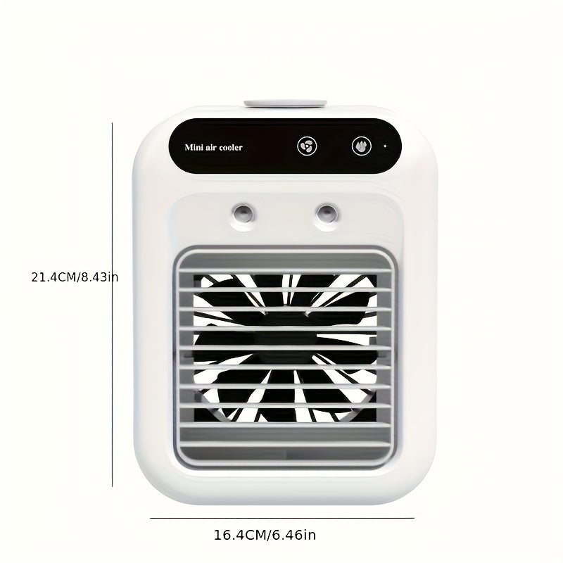 Portable Mini Personal Air Cooler 1800mAh Rechargeable – Compact Desk Fan for Dorm, Office & Travel, Low Voltage Lightweight Battery Operated Cooling Fan