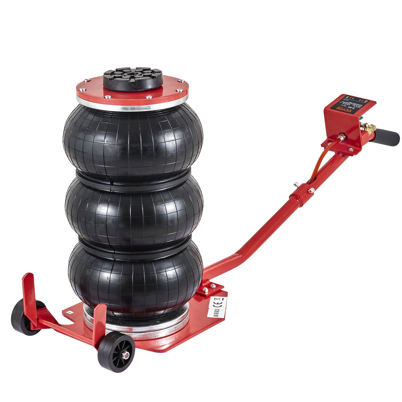 3 Ton Pneumatic Air Jack 6600 lbs Triple Bag Airbag Jack, 5.5"-17.7" Lift Range, 3-5 Second Fast Lift, Six Steel Pipes, Adjustable Handle – VEVOR Car & Garage Jack