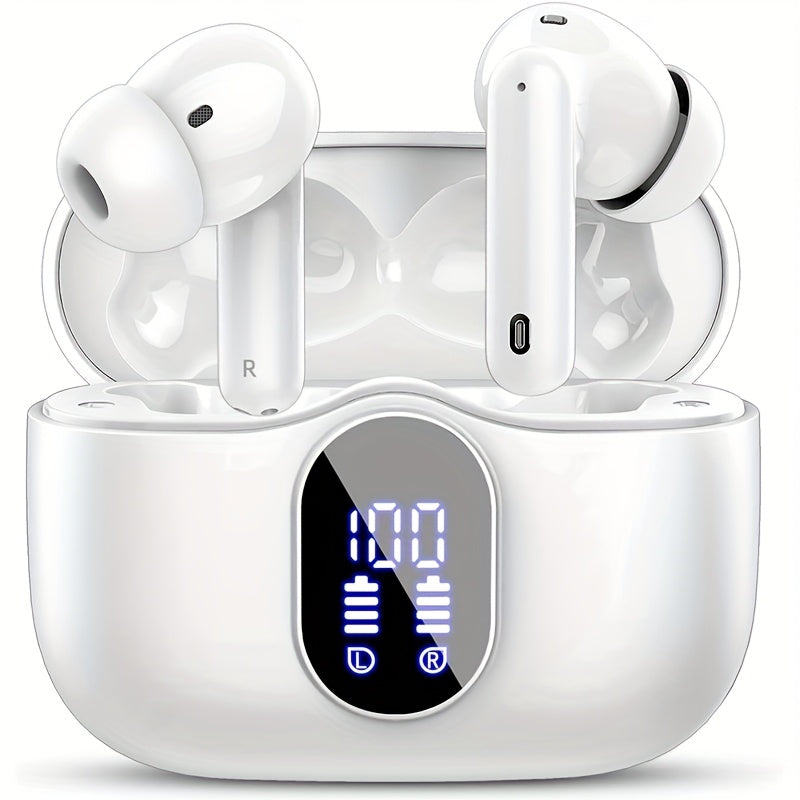 ENC Noise Cancelling Earbuds Bluetooth 5.3 with 36H Playtime LED Charging Case, Rich Bass Sound ENC Microphone Wireless Earphones – Compatible with Android iOS iPhone | Canada
