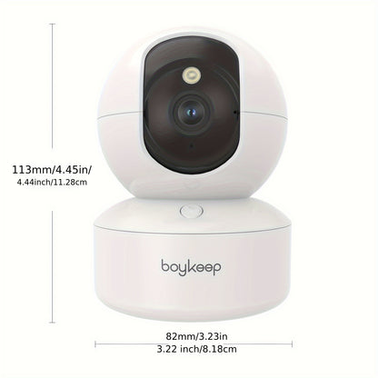 BoyKeep Indoor WiFi Security Camera 2-Pack – 360° Panoramic, 3MP HD, Night Vision, Two-Way Audio, Motion Detection, SD Card & Cloud Storage, Baby Monitor Pet Cam, 2.4G/5G Dual-Band (3MP-Call)