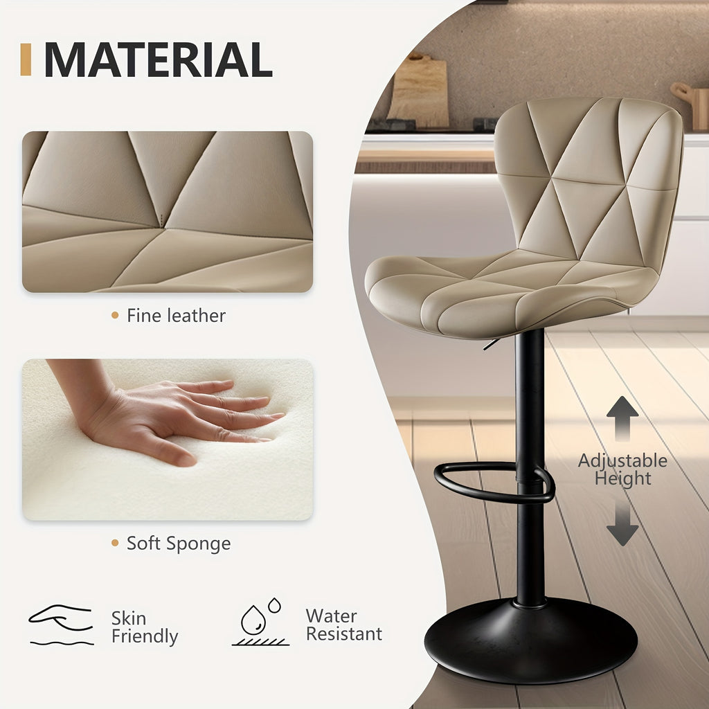 2pcs/3pcs Adjustable Swivel Bar Stools: Modern Faux Leather Upholstery, Comfortable Back Support - Perfect Addition To Elevate Your Kitchen Island. Local Warehouse.