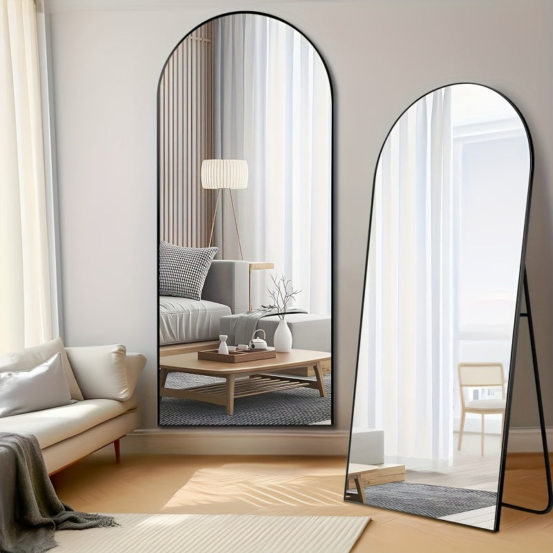 Arched Full Length Mirror 71"x26" with Stand, Freestanding & Wall-Mounted Floor Mirror for Bedroom, Living Room & Entryway – Full Body Mirror