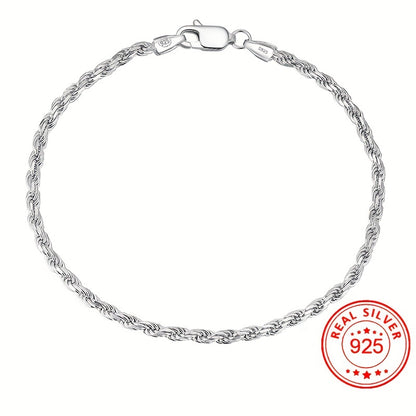 925 Sterling Silver Twisted Classic Bracelet for Women – Elegant Rope Bangle for Daily Wear, Stacking & Gifts | ShopVora CA
