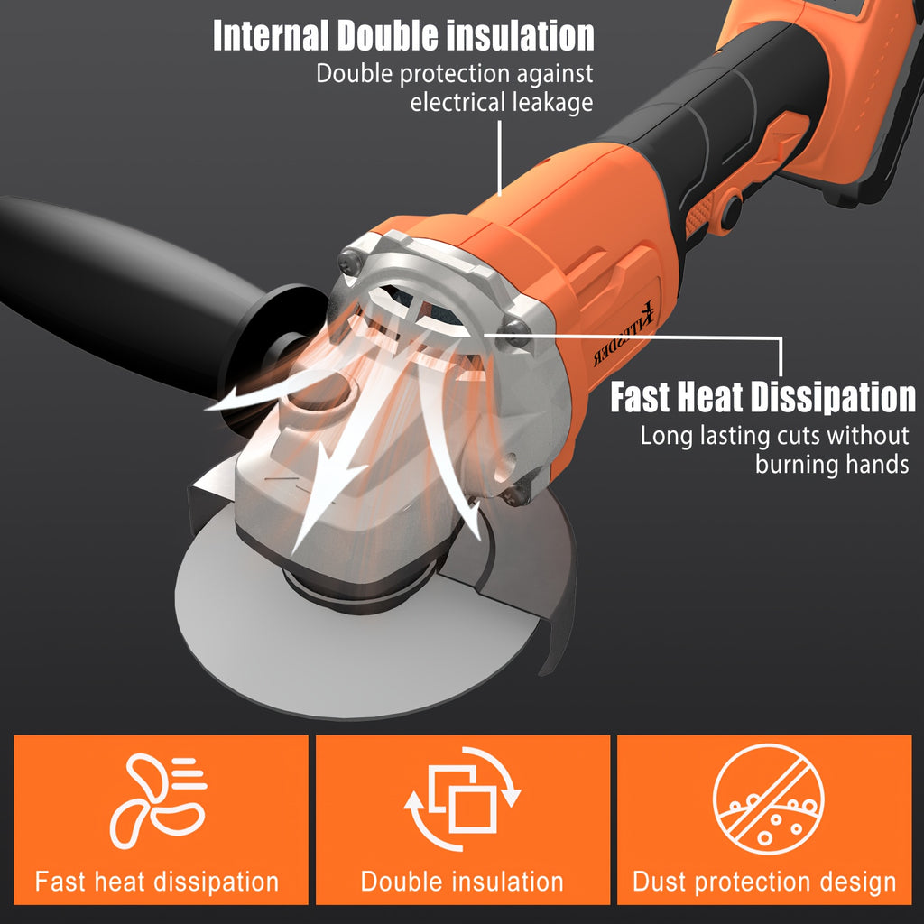 20V Cordless Angle Grinder & Polishing Machine – Brushless Motor, 2-in-1 Electric Grinder for Metal, Wood & Auto Detailing, Portable Power Tool for Home Workshop, DIY & Professional Use