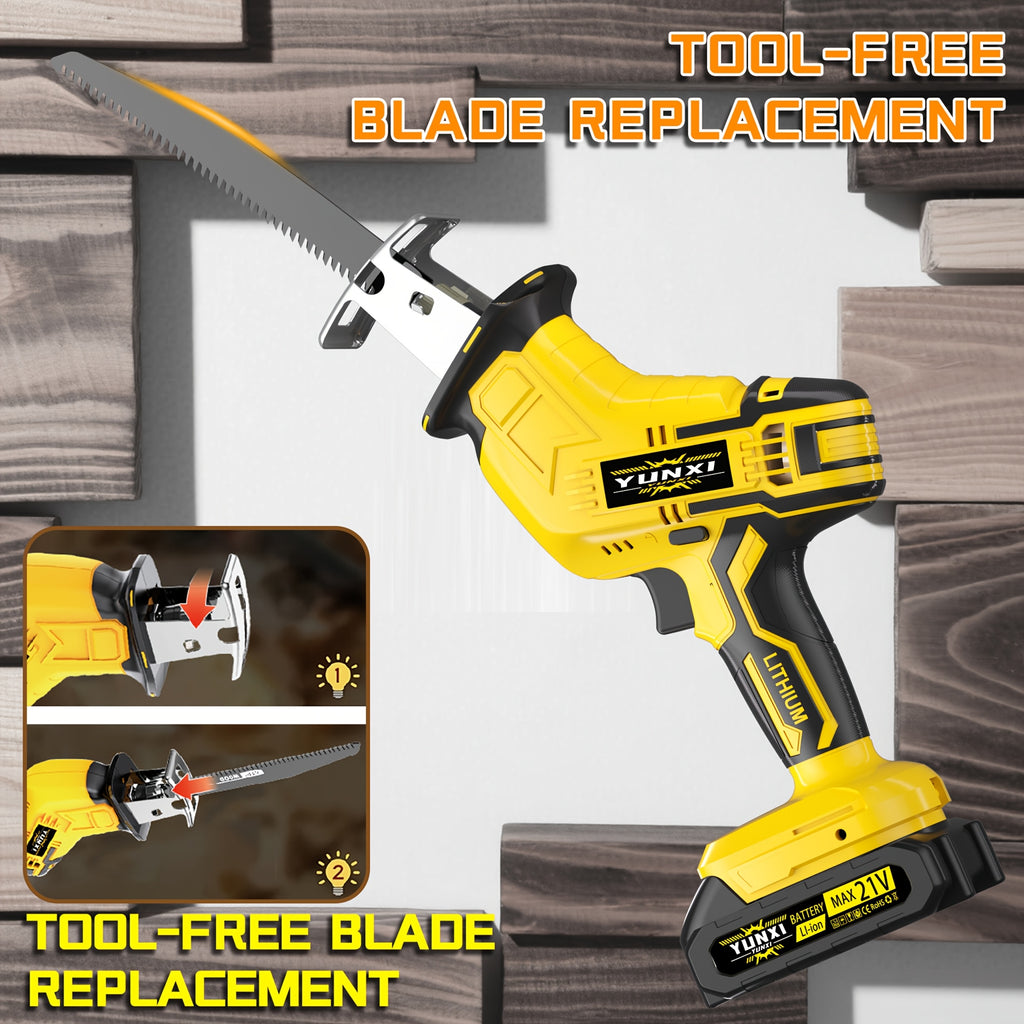 2025 Cordless Lithium-Ion Reciprocating Saw Compatible for PVC Cutting - Cordless Plug-In Saw with Lithium, Lightweight DIY for Tree Cutting, Soft Metal & Wood, Household & Outdoor Use, Ideal Father' Gift ( Plug)