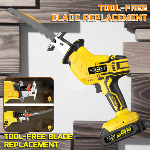 Cordless Lithium-Ion Reciprocating Saw – Lightweight DIY Electric Saw for Wood Metal PVC & Tree Cutting, Household & Outdoor Use, Upgraded Battery & Accessories Options, Gift for Dad