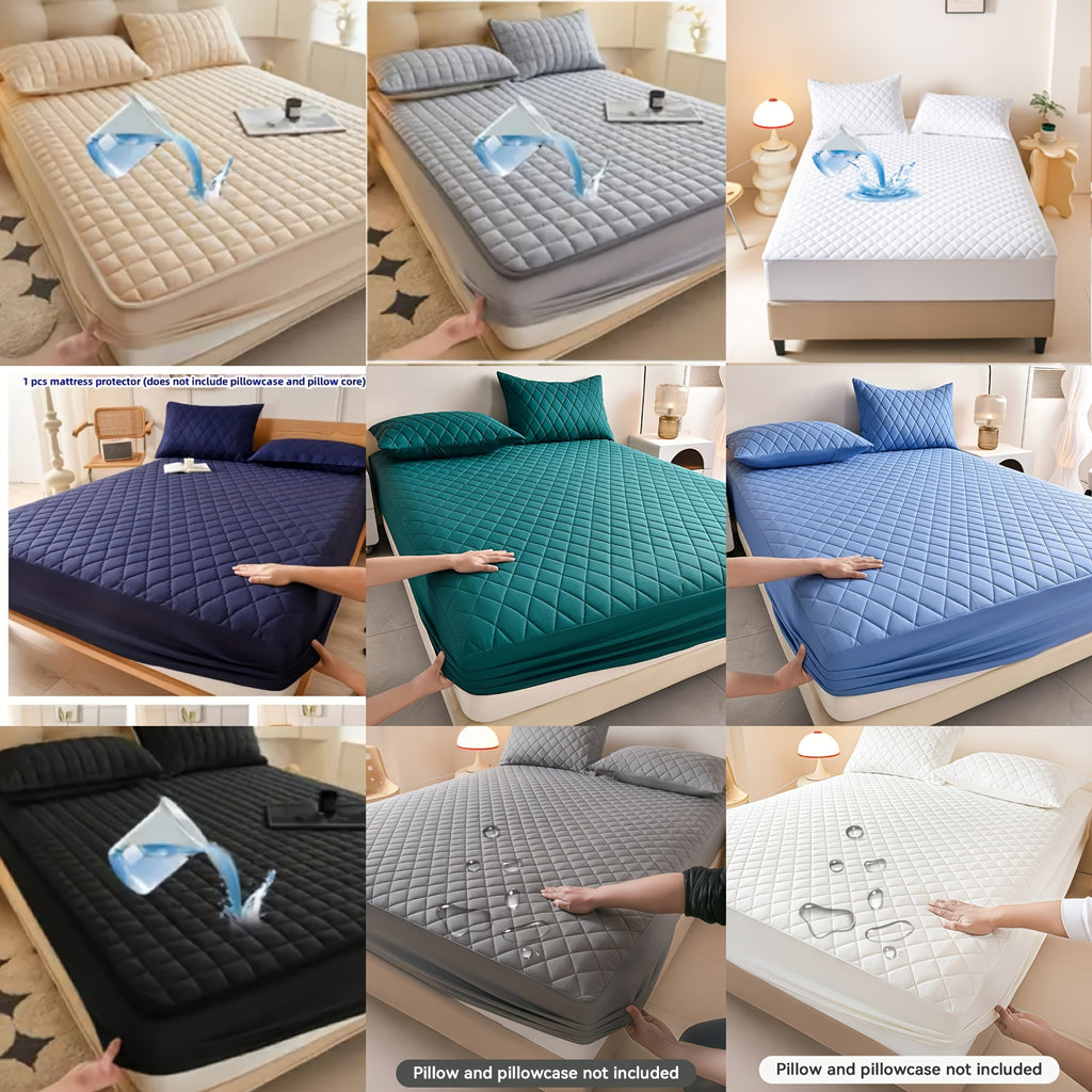 Waterproof Mattress Protector With Embossed Design, Non-Slip Thicken Mattress Cover-21-Inch Deep Pocket, Optional Pillow Covers, Can Be Used As A Standalone Fitted Sheet, Ideal For Twin/Full/XL/King Beds, Bedroom, And Hotel Mattress Protection
